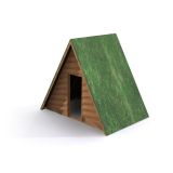 Kleines Spielhaus mit Grasdach