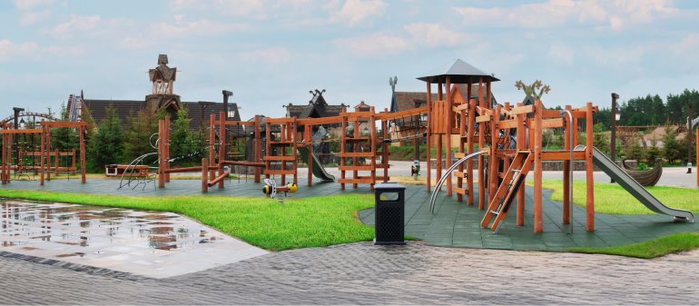 Blick auf den Spielplatz