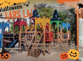 Halloween-Stimmung auf dem Spielplatz 