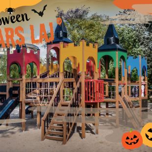 Halloween-Stimmung auf dem Spielplatz 