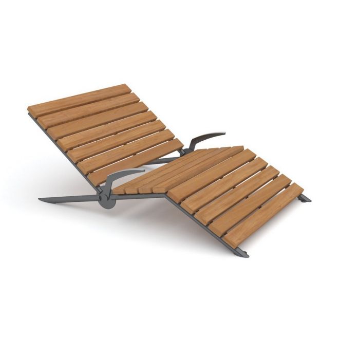 Montpellier Liegestuhl aus Holz und Metall in modernem Design