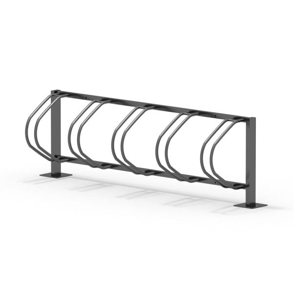 Fahrradständer für 5 Fahrräder, modernes Design in Schwarz