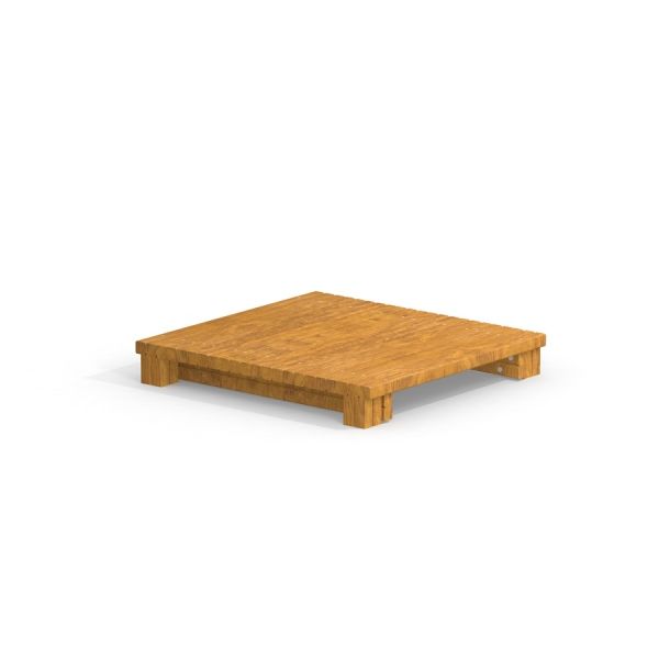 Niedriges Holzpodium Platform 90 in natürlicher Farbe für Veranstaltungen und Präsentationen.