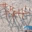 Sonora Klettergerüst Robinie aus Holz auf Sandspielplatz mit verschiedenen Balancierelementen