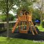 Hexagon II Spielturm mit Rutsche und Spieltafel im Garten