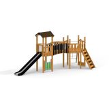 Hexagon II Spielturm mit Rutsche und Spieltafel