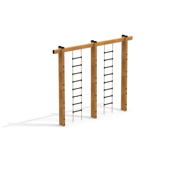 Dreifache Strickleiter aus Holz für Spielplätze