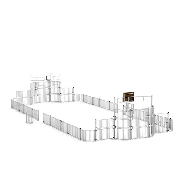 Modulares Multisport-Anlage 9x20 m mit Basketballkorb und Fußballtor, ideal für Schulen und Gemeinsc