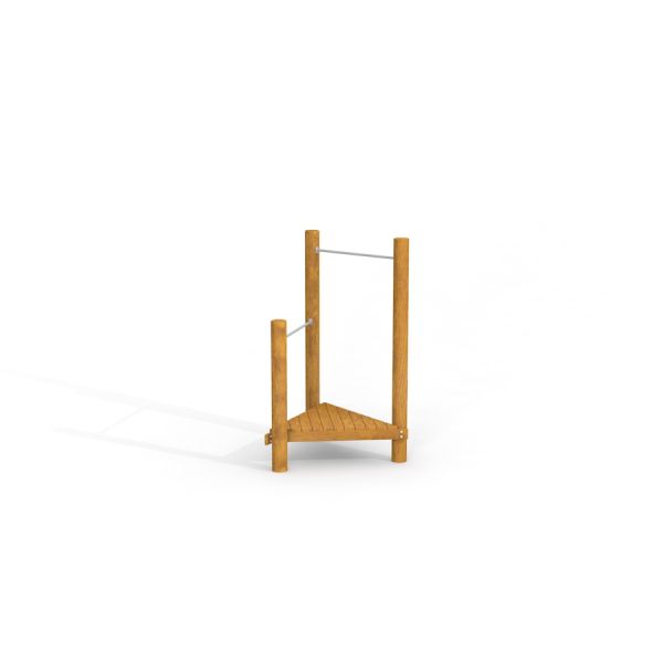 Holz-Turnstange mit Hängevorrichtung und Plattform für Kinder