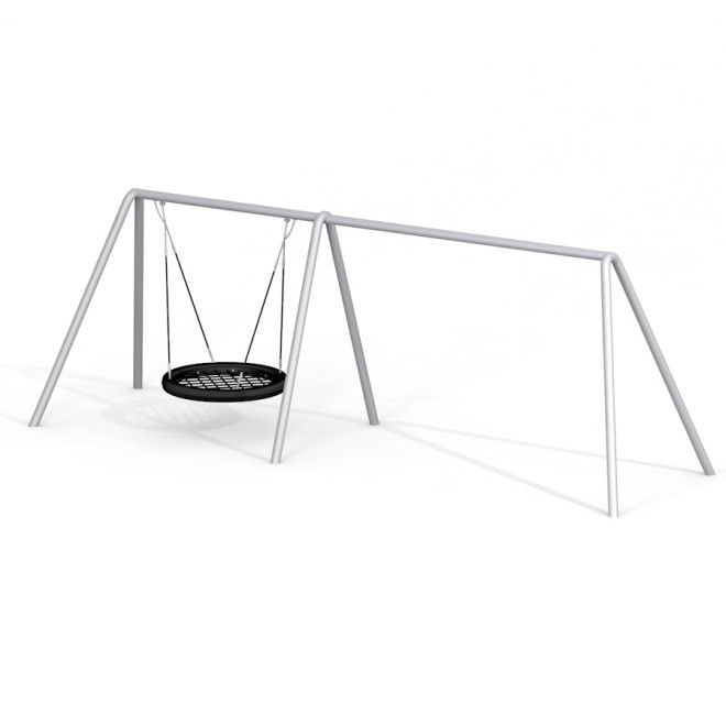 Metal Swing Frame Bird Nest 1 (BNS 120 cm) + 2 mit robustem Metallrahmen und schwarzer Vogelnest-Sch