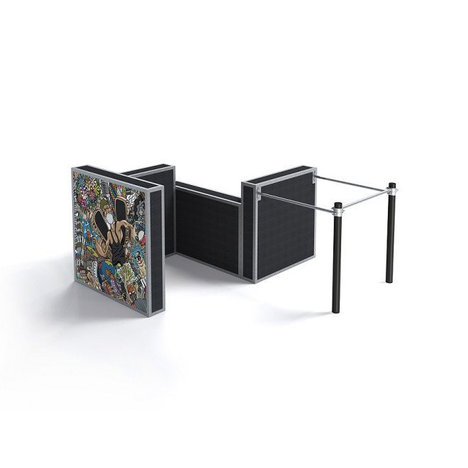 Parkourset klein II mit modularen Paneelen und künstlerischem Muster.