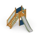 Spielturm mit Rutsche und Treppe