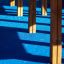 Holzspielgerüst Sphinx Spieltürme mit Rutschen, detailreiche Nahaufnahme der Holzstützen auf blauem 