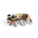 Berlin Spielanlage mit Spielturm und Rutschen