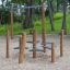 Kentucky Doppelt Klettergerüst aus Holz und Metall im Park.