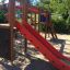 Zebra Klettergerüst mit Rutsche und Kletterwand auf Spielplatz