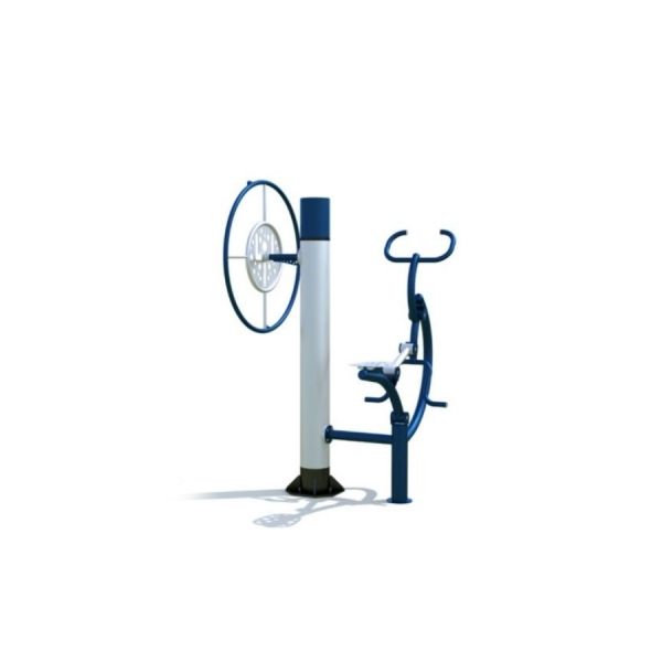 Outdoor-Fitnessstation Set 6 mit Radfahr- und Rudergerät