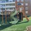 Twister Spielanlage mit Rutsche auf einem Kinderspielplatz