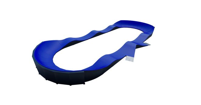 Blaue Modular Pumptruck I Pumptrack-Strecke für Sportanlagen.
