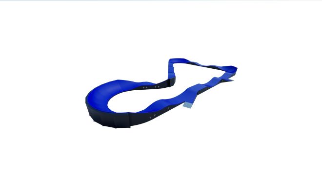 Blauer Modular Pumptrack III für sportliche Aktivitäten im Freien.